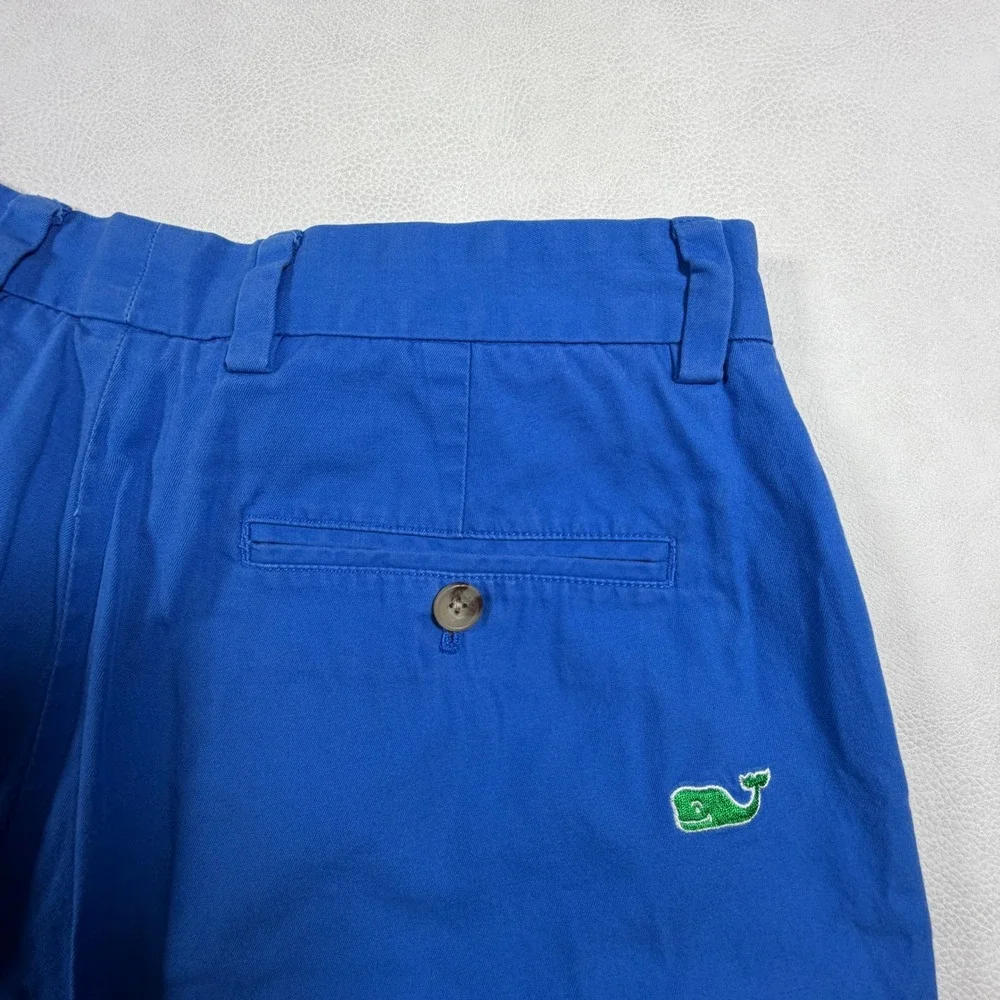 Vineyard Vines Mens 30 Breaker Shorts Blue Embroidered‎ Whales Chino Cotton Prep